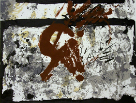 Antoni Tàpies, Ohne Titel, 1970, Farblithographie, 55 x 75,5cm, © VG-Bild-Kunst