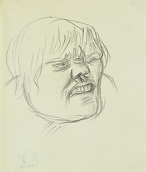 Karl Hubbuch, Bürger, Paris 1930, Bleistiftzeichnung, 18,5 x 15,5 cm,