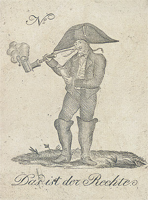 Anonym, Packungsettikett, "Das ist der Rechte", Holland, 18. Jahrhundert, © VG-Bild-Kunst