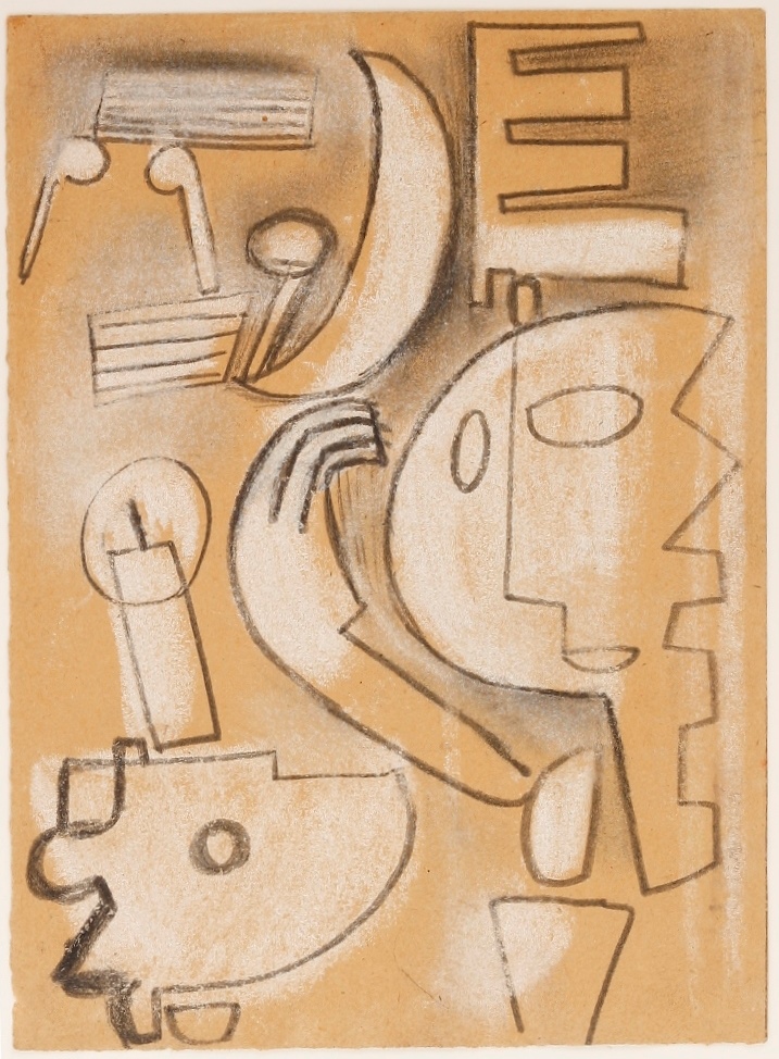 Max Ackermann, ohne Titel, 1944, Graphit und weiße Kreide auf Papier, 25 x 18,4 cm; © VG Bild-Kunst Bonn