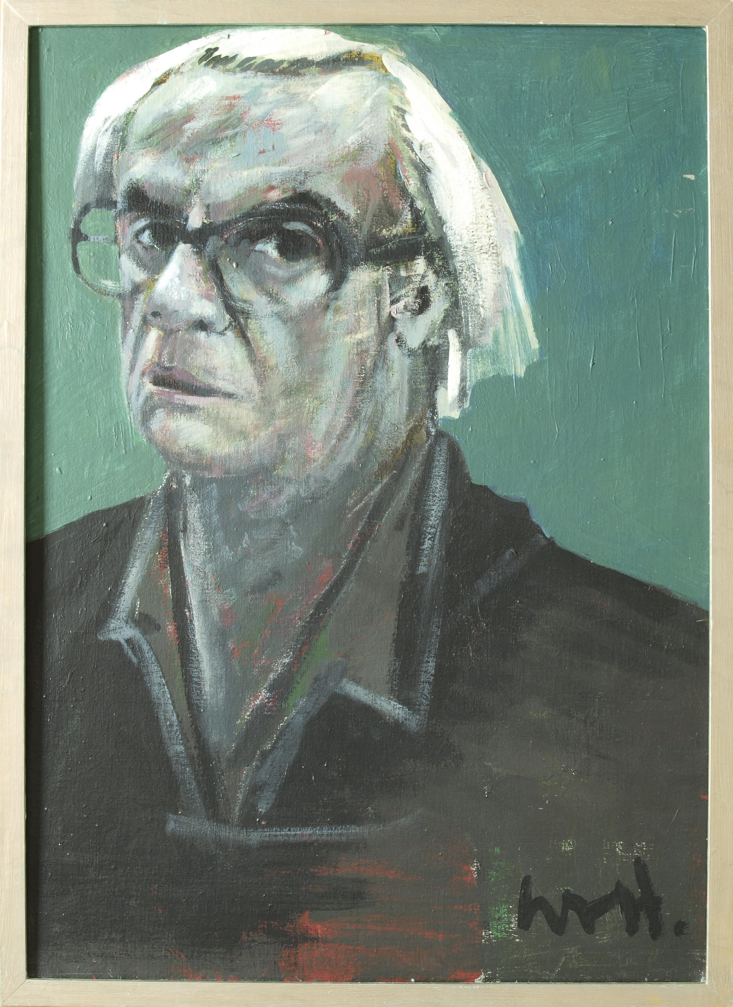 Werner Froemel, Selbstportrait, o. J., Acryl auf Leinwand, 69,5 x 49,5 cm