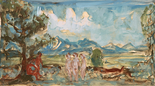 Friedrich Böhme, Urteil des Paris, 1968, Tempera, 31 x 49 cm, ausgestellt 1968