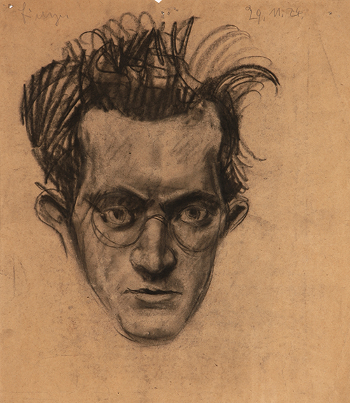 Friedrich Böhme, Portraitskizze, 1924, Kohle, 46 x 40 cm