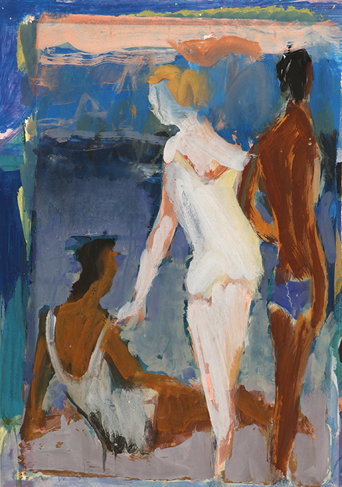 Friedrich Böhme, Am Mittelmeer, 1964, Tempera, 47 x 32,5 cm, ausgestellt 1964