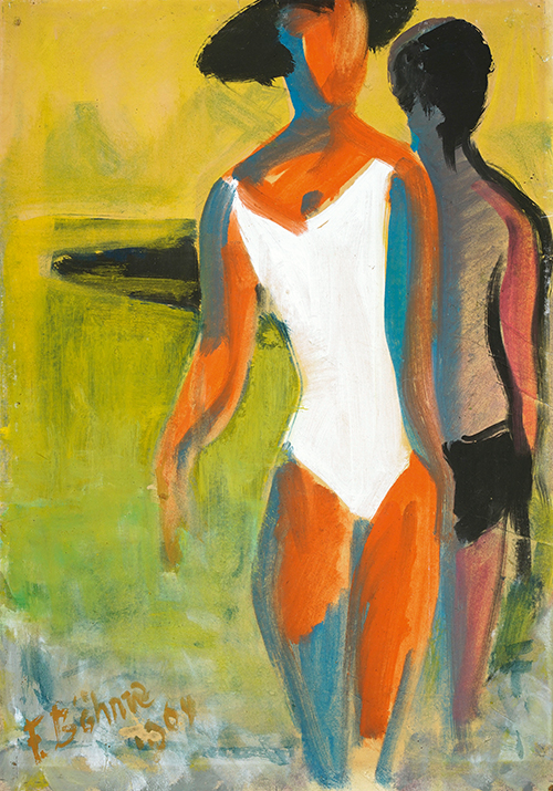 Friedrich Böhme, Badende, 1964, Tempera, 72 x 52 cm