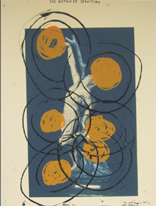 Heinz Breloh, DER HEILIGE SEBASTIAN, 1997, Farbserigraphie, 70,5 x 50 cm; © beim Künstlernachlass