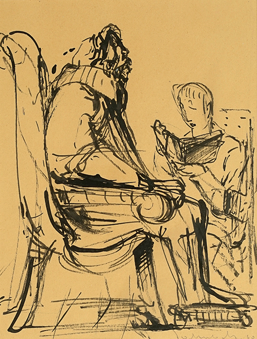 Rudolf Jakubek, ohne Titel, 1960, Holzgriffelzeichnung, 27 x 20 cm