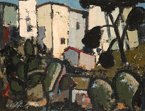 Arthur Seedorf, Dorf in der Provence, 1965, Öl auf Leinwand, 50 x 65 cm, ausgestellt 1965